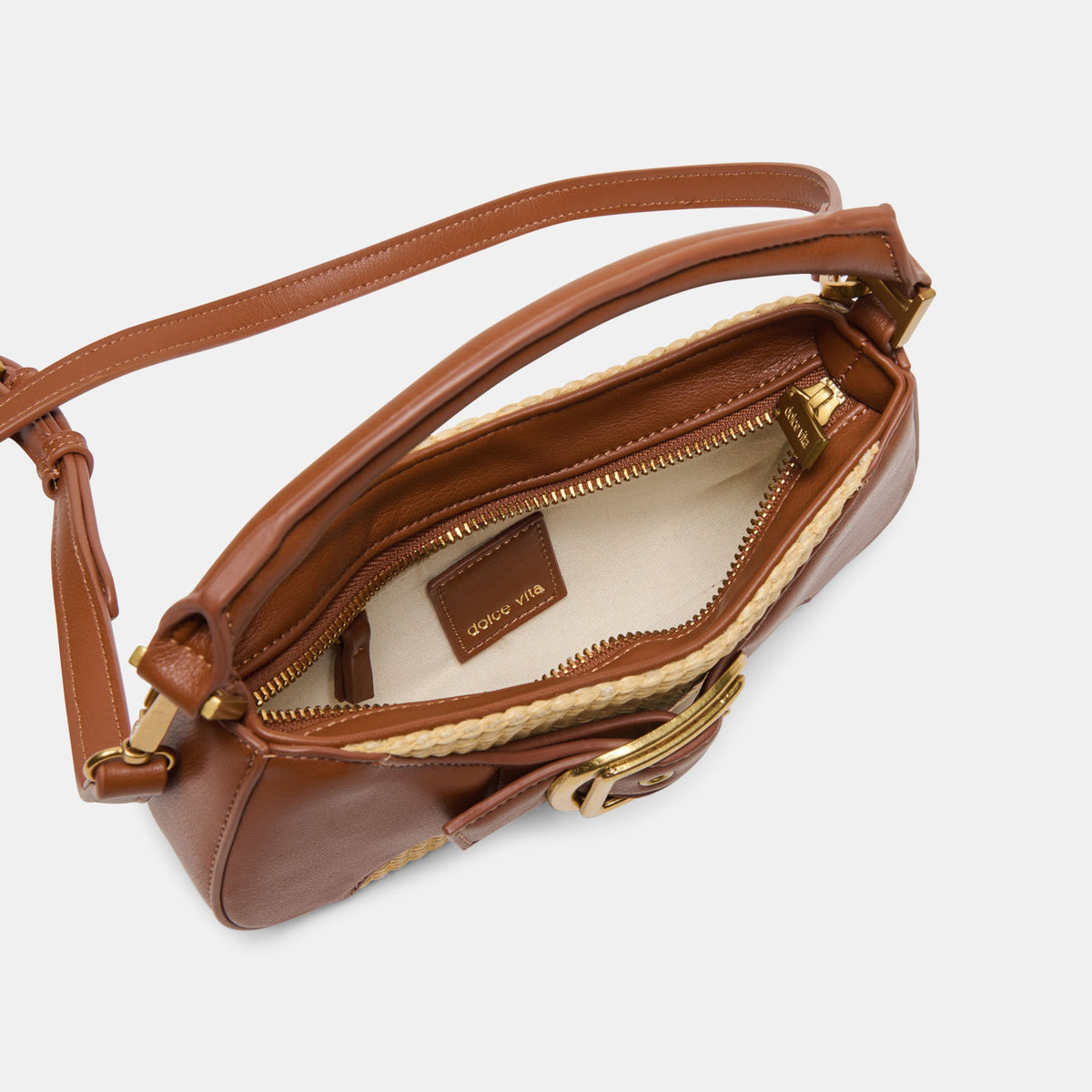 Nuala Raffia Saddle Stella Handbag | Dolce Vita