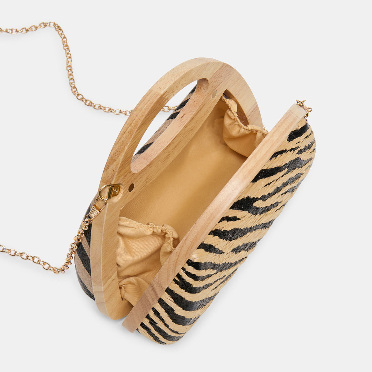 Maelie Black Natural Zebra Raffia Handbag | Dolce Vita