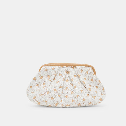 FIORE CLUTCH EMBROIDERED NATURAL RAFFIA
 – Dolce Vita | Dolce Vita