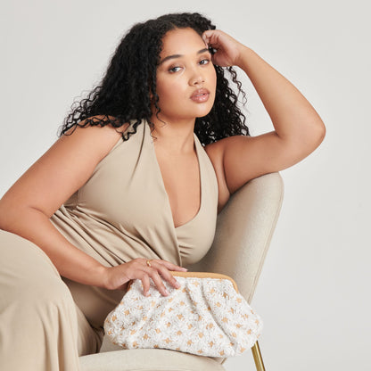 FIORE CLUTCH EMBROIDERED NATURAL RAFFIA
 – Dolce Vita | Dolce Vita