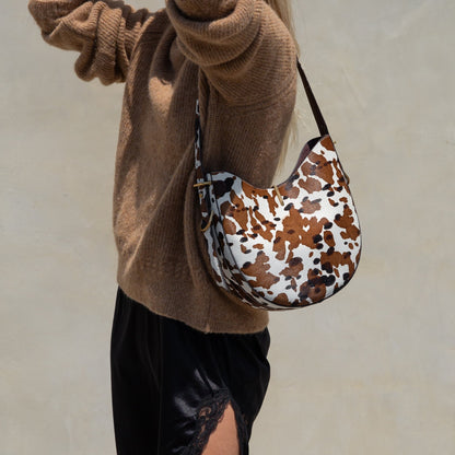 Bree Cocoa Calf Hair Shoulder Bag | Dolce Vita