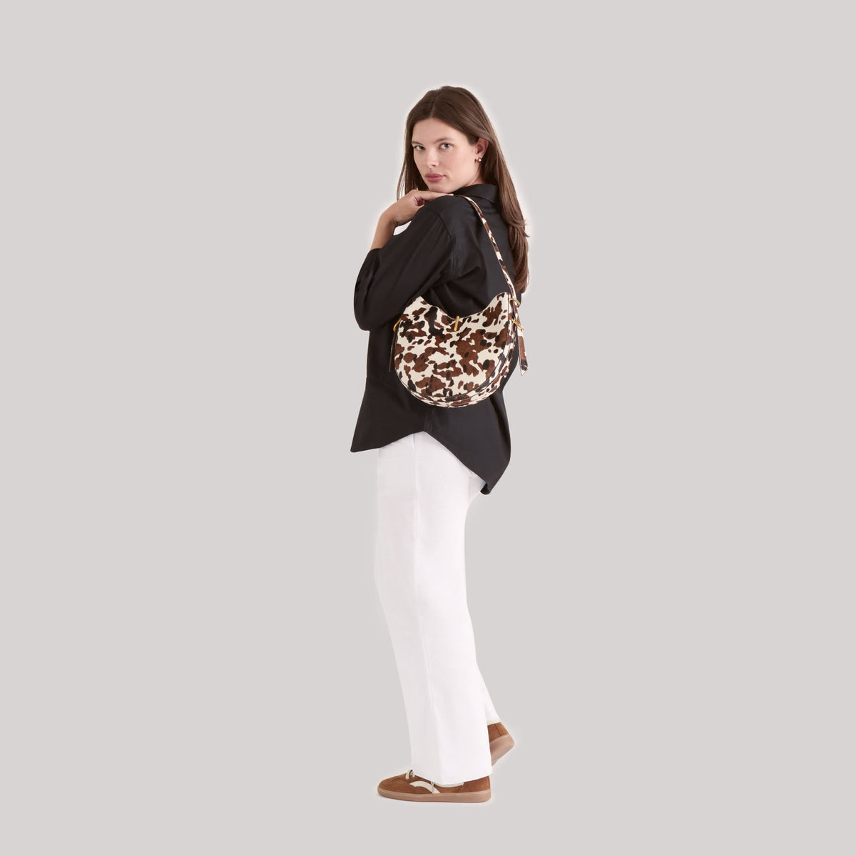 Bree Cocoa Calf Hair Shoulder Bag | Dolce Vita
