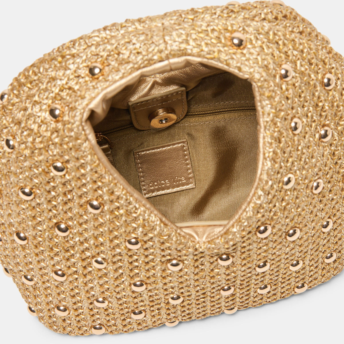 Dahlia Gold Raffia Handbag | Dolce Vita