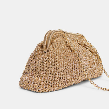 Ione Gold Crochet Clutch | Dolce Vita