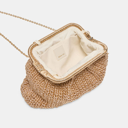 Ione Gold Crochet Clutch | Dolce Vita