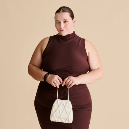 Serilda Ivory Satin Handbag | Dolce Vita