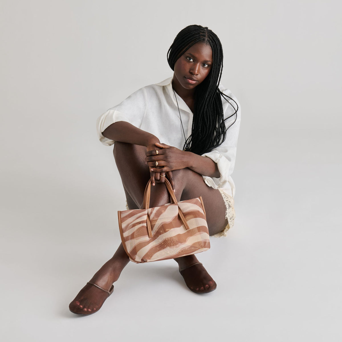 Selene Zebra Mesh Handbag | Dolce Vita