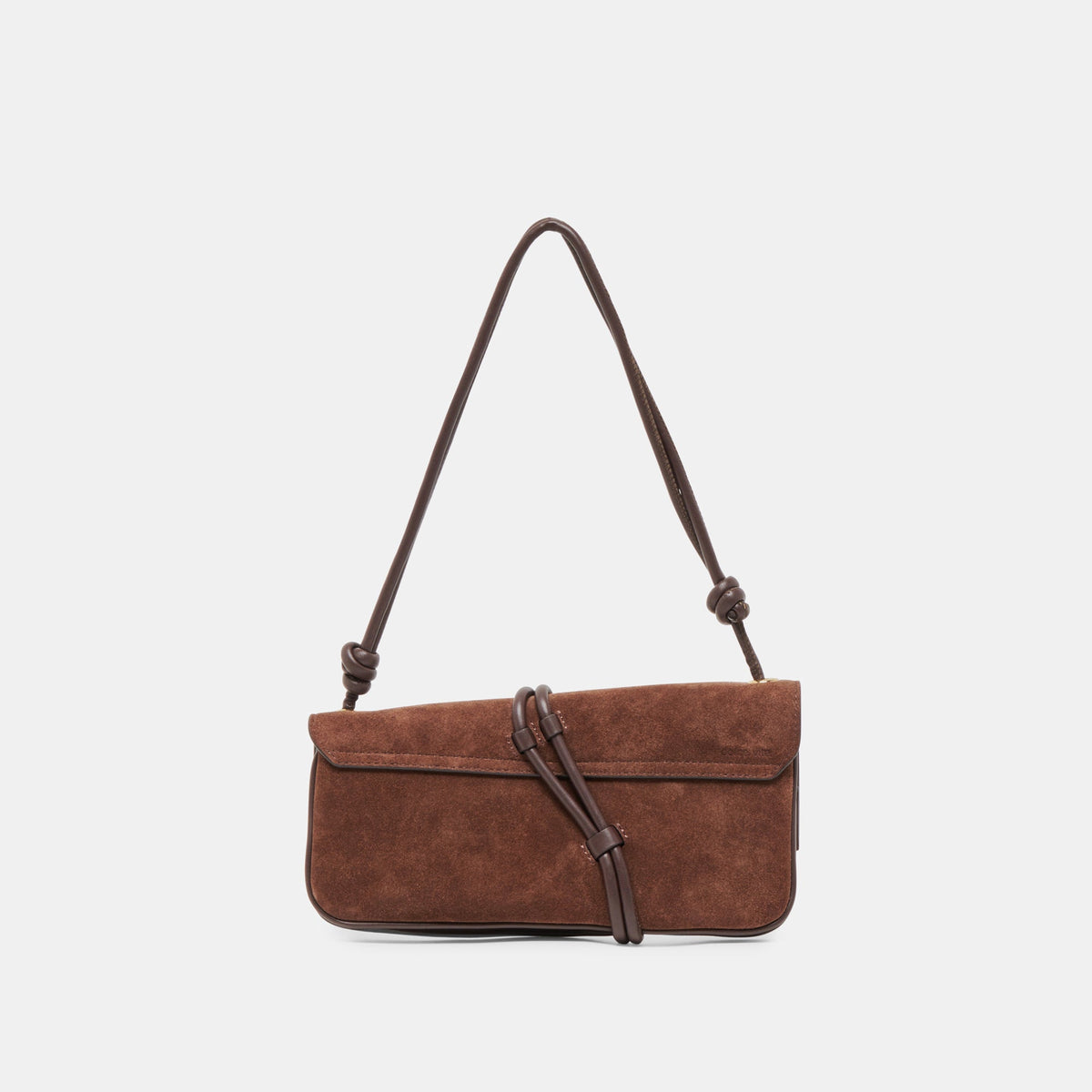 Alice Chocolate Suede Shoulder Bag | Dolce Vita