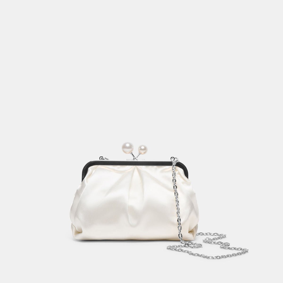 Kendall White Satin Clutch | Dolce Vita