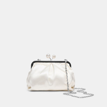Kendall White Satin Clutch | Dolce Vita