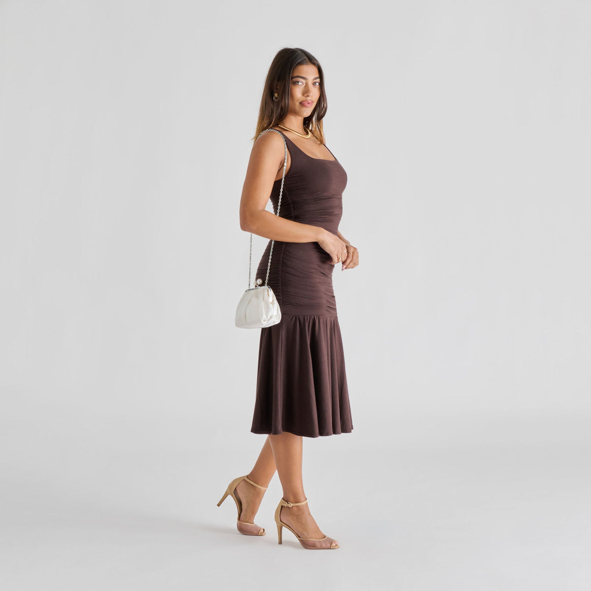 Kendall White Satin Clutch | Dolce Vita