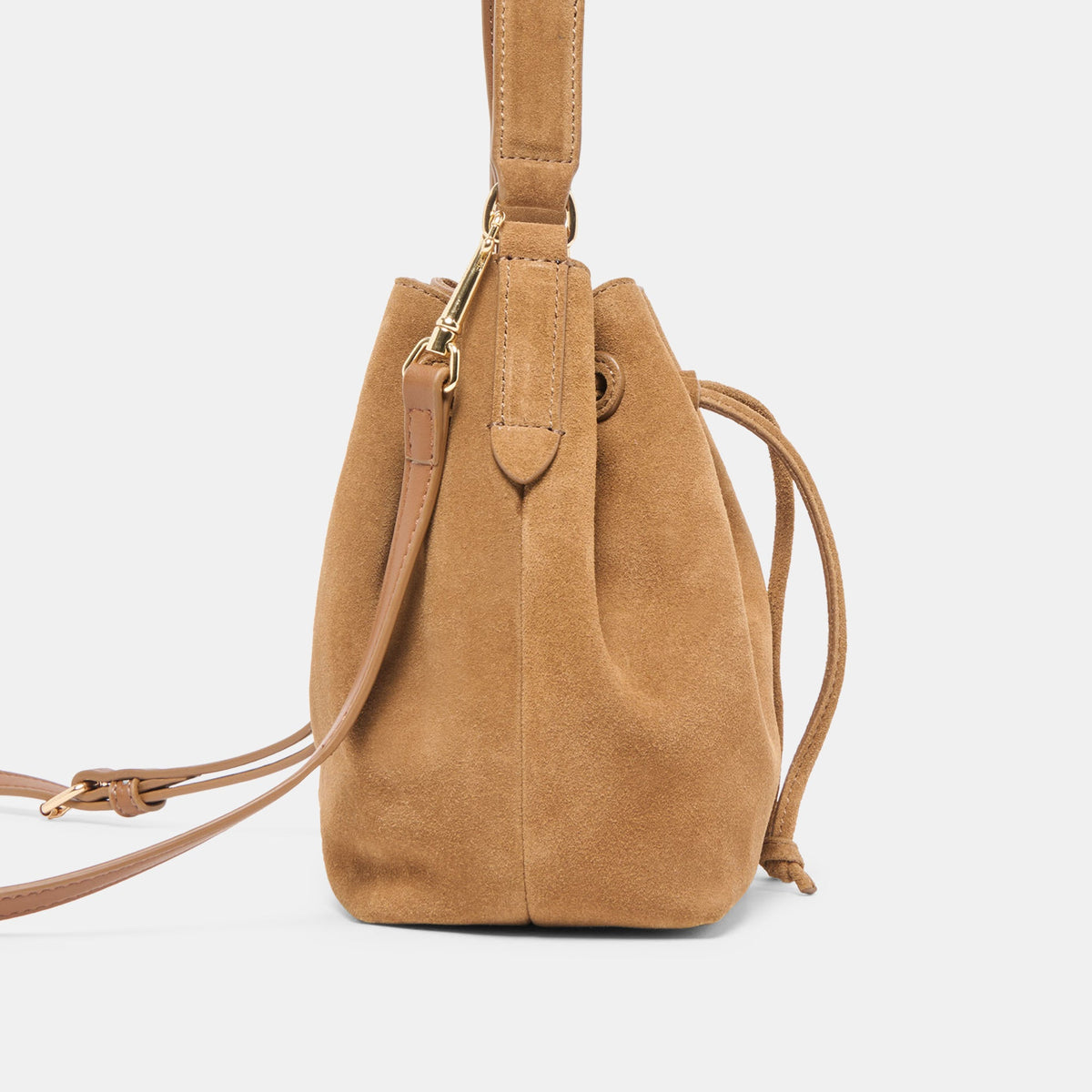 Amaru Brown Suede Crossbody | Dolce Vita