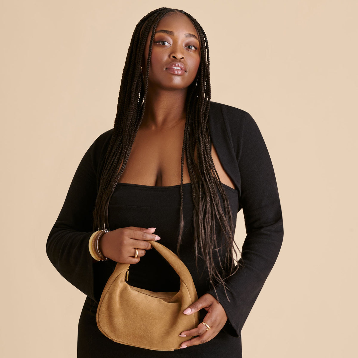 Frankie Brown Suede Handbag | Dolce Vita