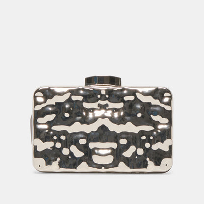 Delia Silver Metal Clutch | Dolce Vita
