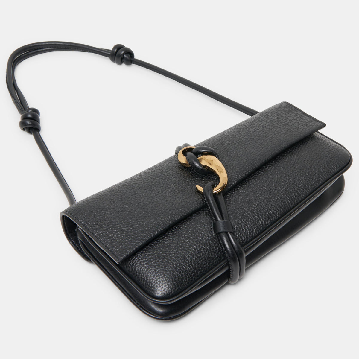 ALICE Black Leather Shoulder Bag | Dolce Vita