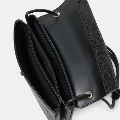 ALICE Black Leather Shoulder Bag | Dolce Vita