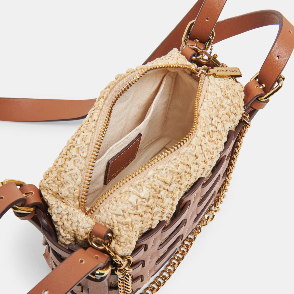 CASSIS CROSSBODY SADDLE NATURAL RAFFIA
 – Dolce Vita | Dolce Vita