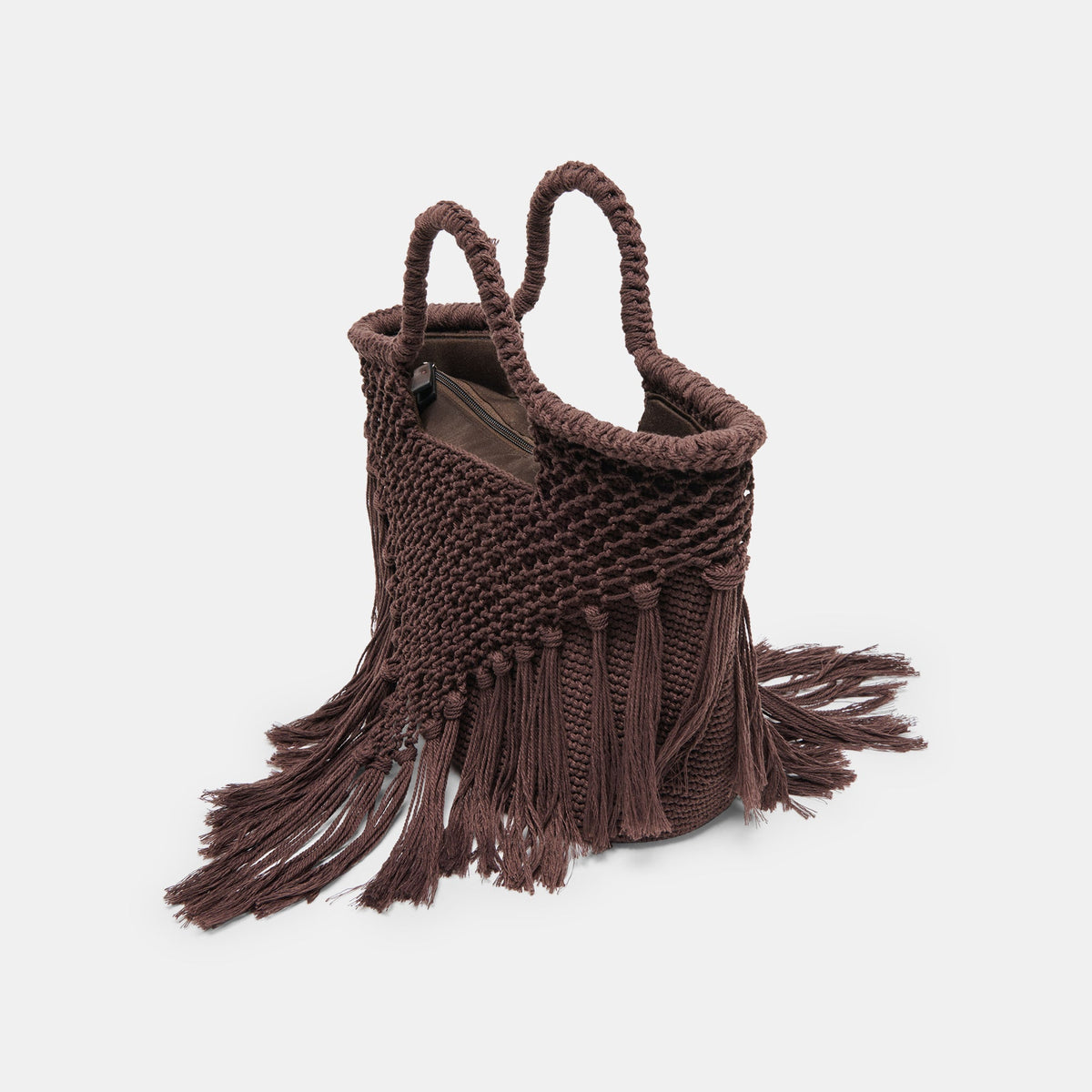 Birch Chocolate Crochet Handbag | Dolce Vita