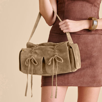 Hudson Olive Suede Shoulder Bag | Dolce Vita