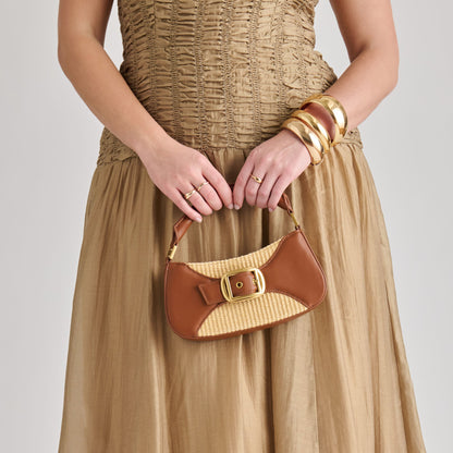 Nuala Raffia Saddle Stella Handbag | Dolce Vita