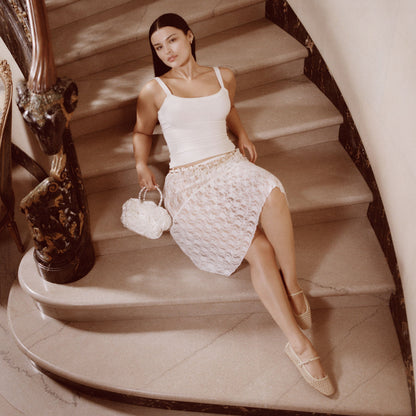 Aubrey White Satin Handbag | Dolce Vita