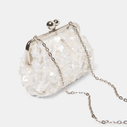 Kendall White Sequin Clutch | Dolce Vita