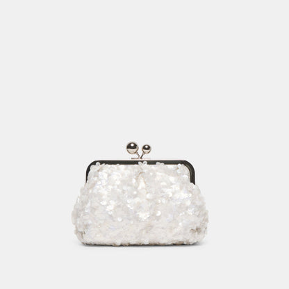 Kendall White Sequin Clutch | Dolce Vita