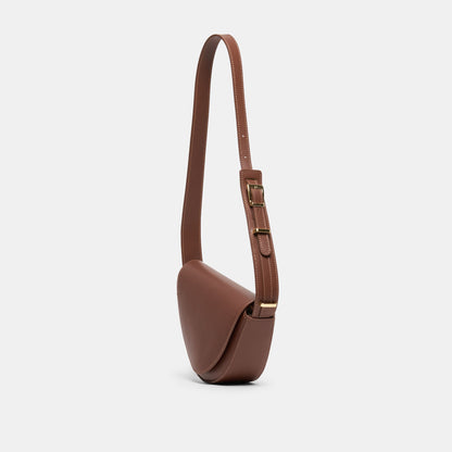 Sabine Brown Leather Shoulder Bag | Dolce Vita