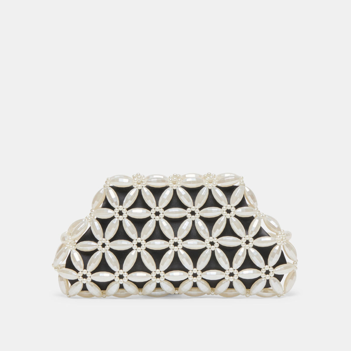 Marlow Black Satin Pearl Clutch | Dolce Vita