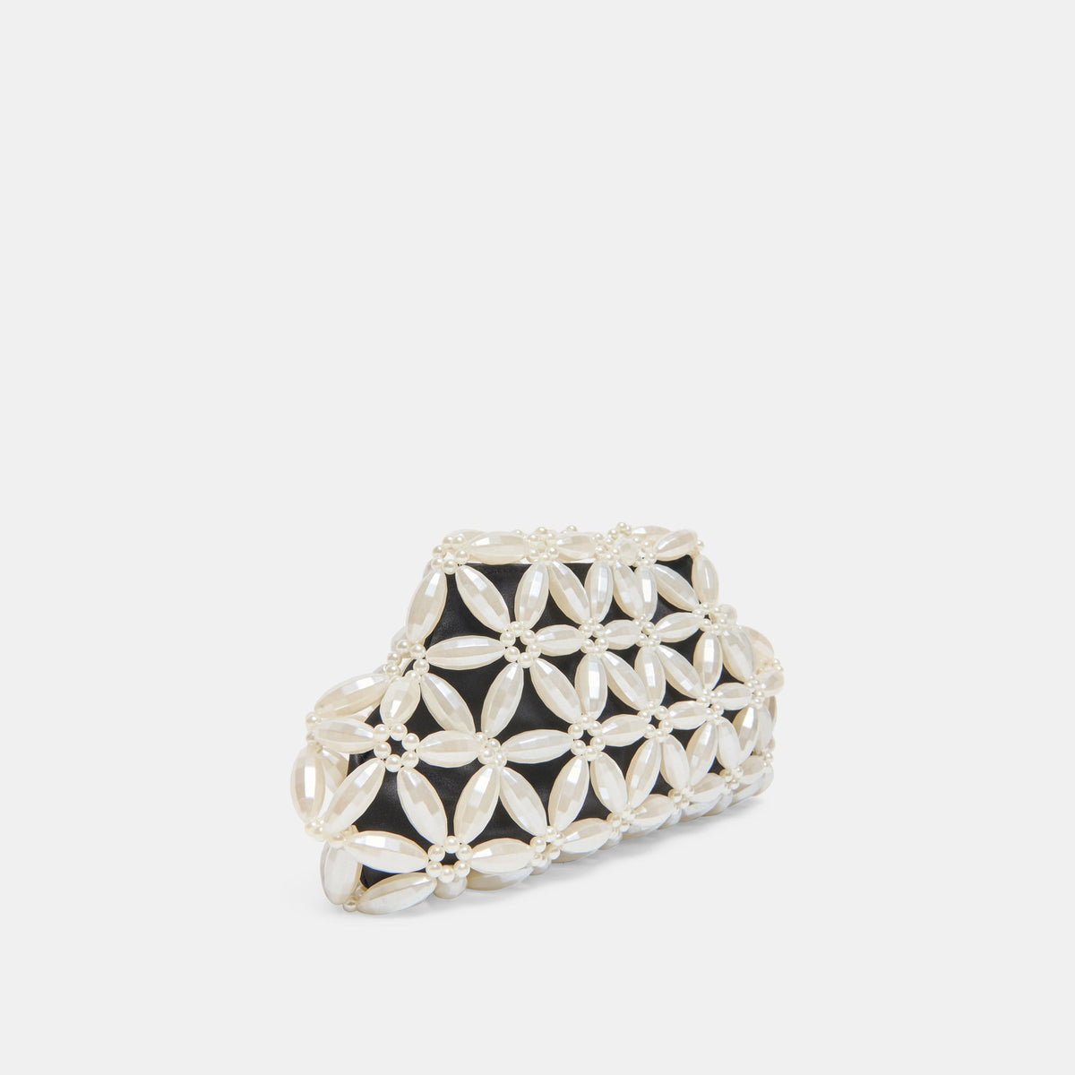 Marlow Black Satin Pearl Clutch | Dolce Vita