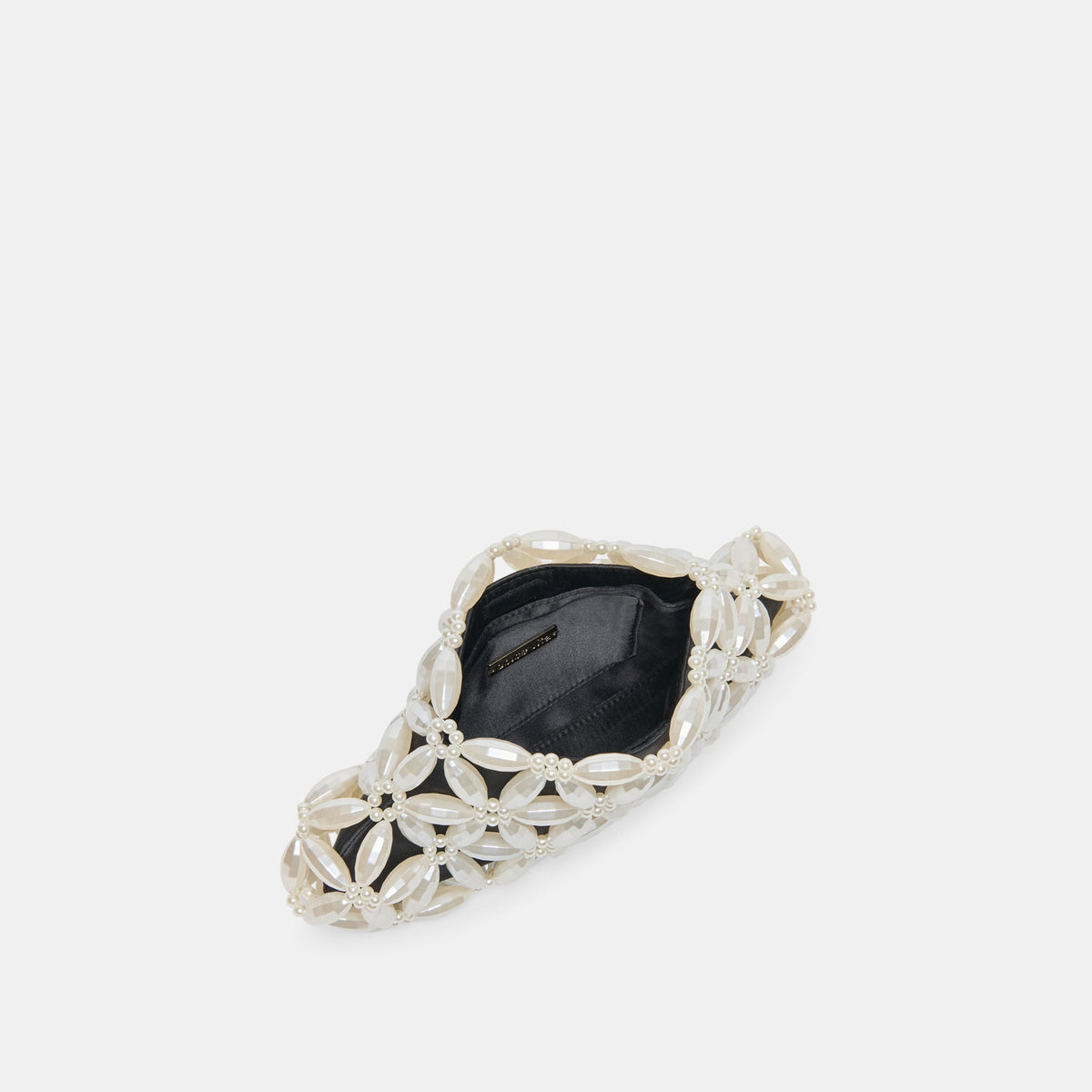 Marlow Black Satin Pearl Clutch | Dolce Vita