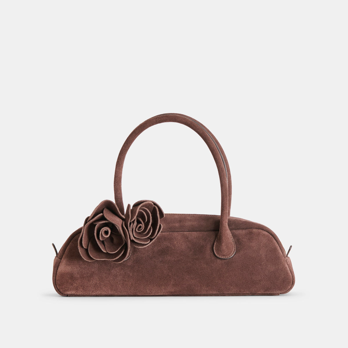 Boracay Chocolate Suede Shoulder Bag | Dolce Vita