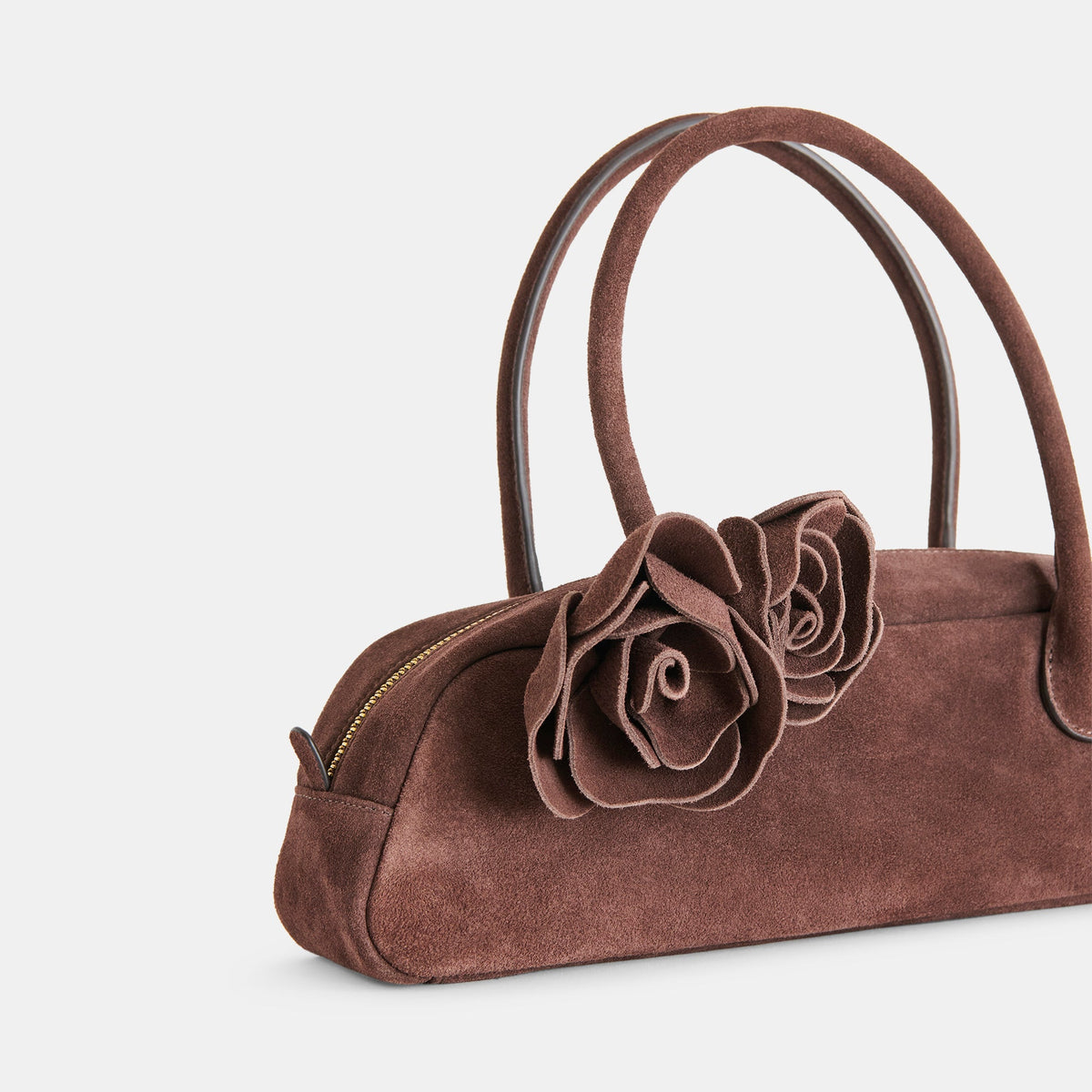 Boracay Chocolate Suede Shoulder Bag | Dolce Vita