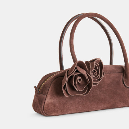 Boracay Chocolate Suede Shoulder Bag | Dolce Vita