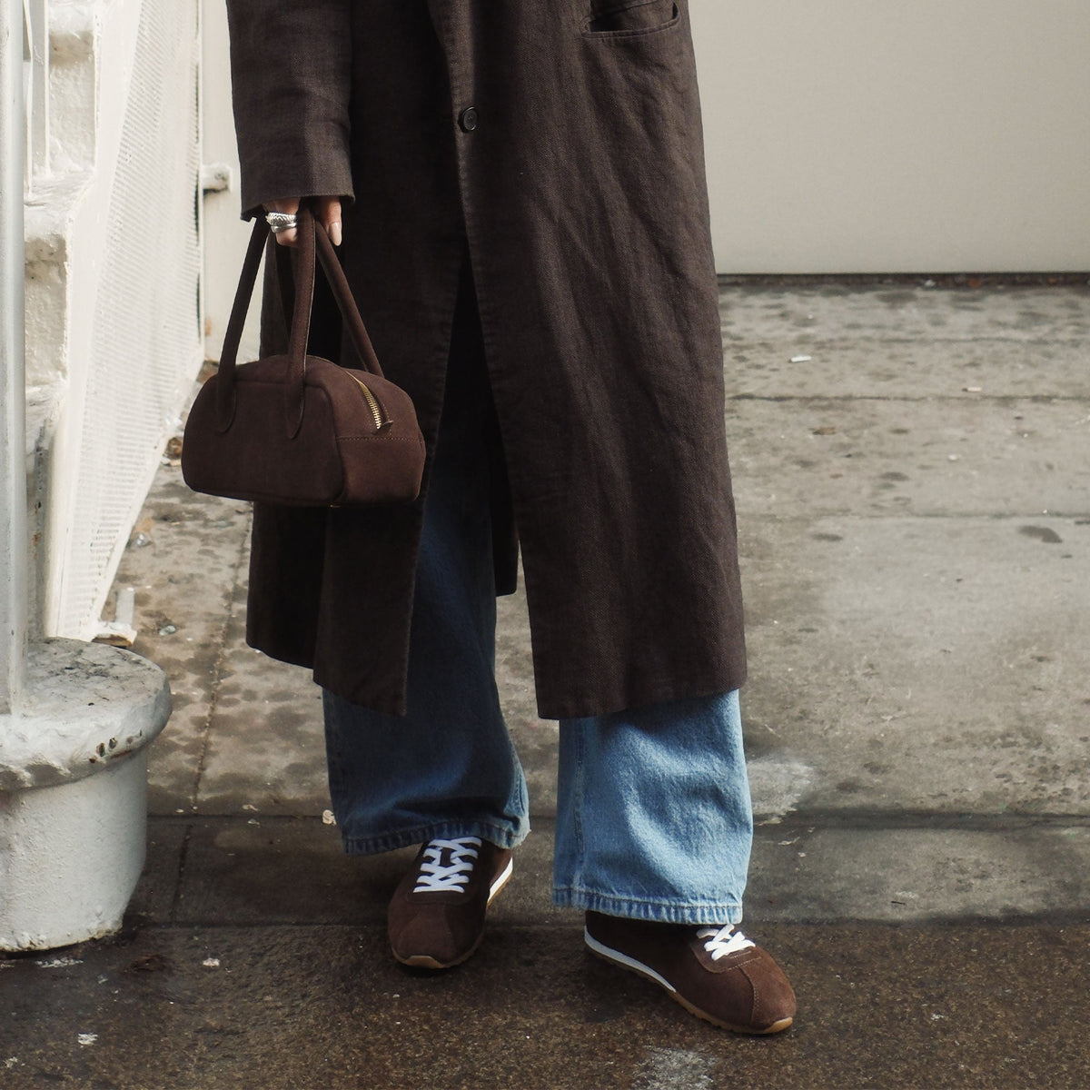 Boracay Chocolate Suede Shoulder Bag | Dolce Vita