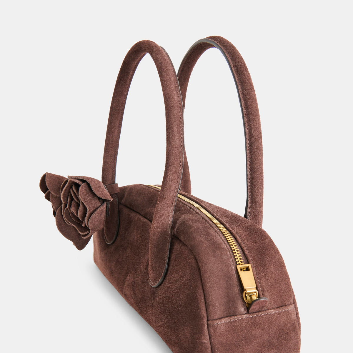 Boracay Chocolate Suede Shoulder Bag | Dolce Vita
