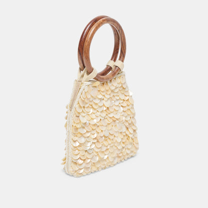 Allegra Natural Sequin Handbag | Dolce Vita