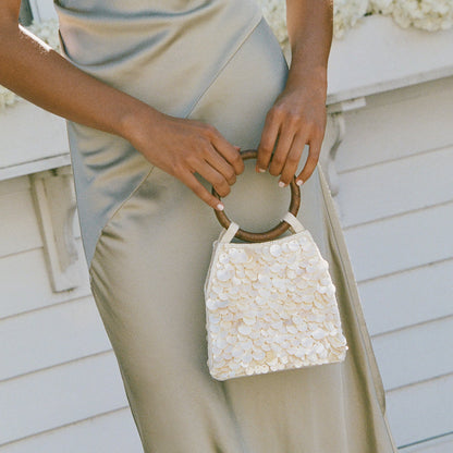 Allegra Natural Sequin Handbag | Dolce Vita