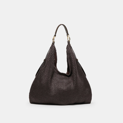 Miriel Chocolate Raffia Tote | Dolce Vita