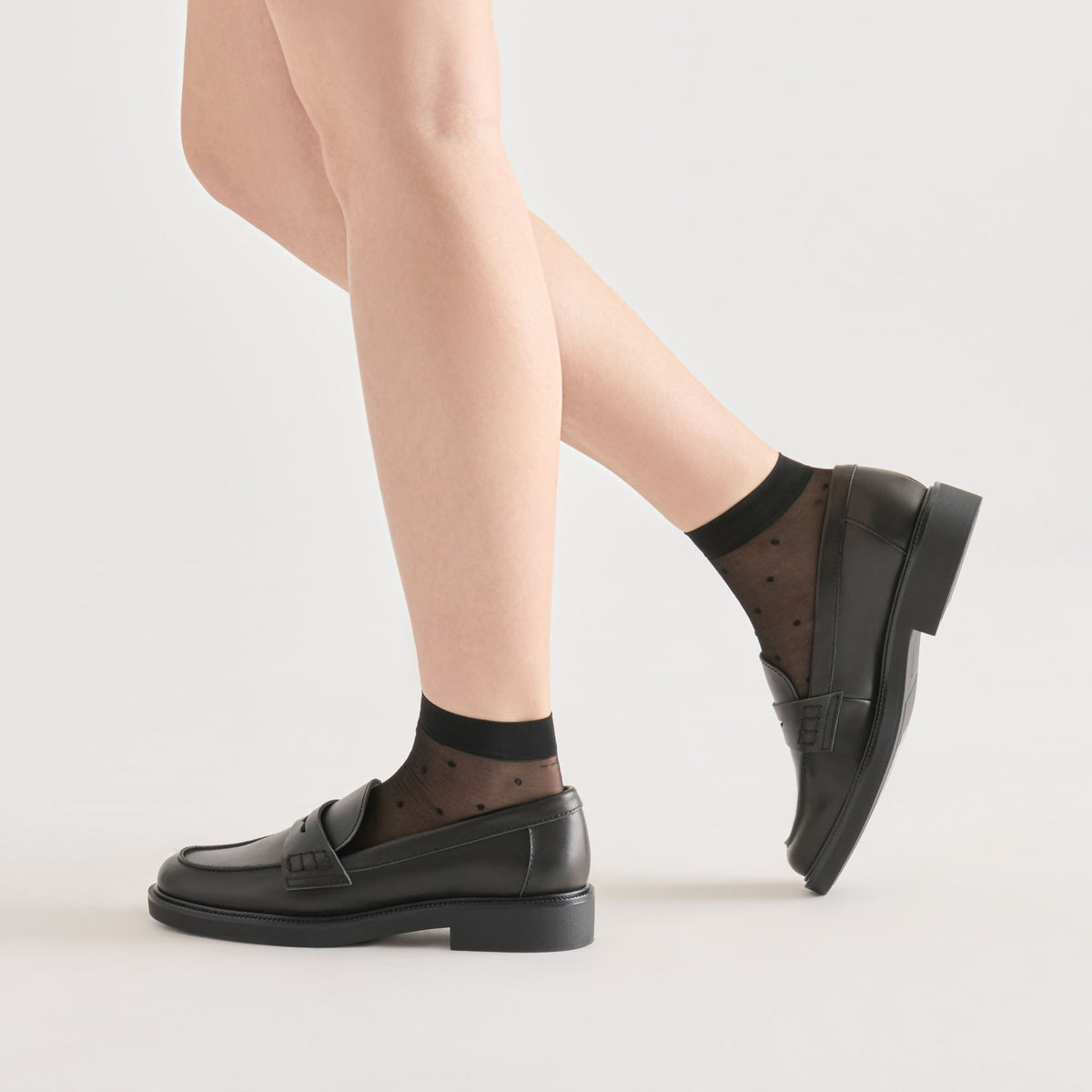 3-Pack Ditsy Dot Black Sheer Anklet Socks | Dolce Vita