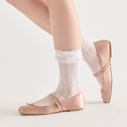 Lace Ruffle White Crew Socks | Dolce Vita