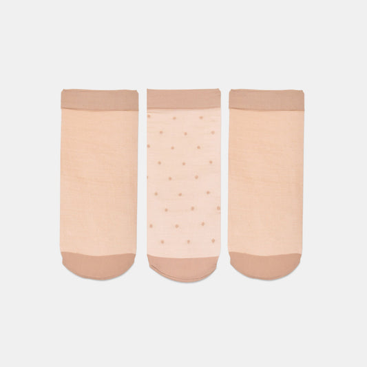 3-Pack Ditsy Dot Blush Sheer Anklet Socks | Dolce Vita