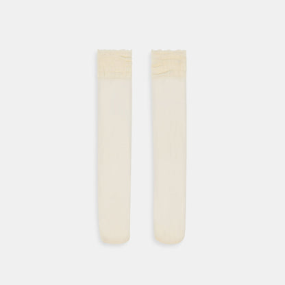 Ruffle Ivory Sheer Knee High Socks | Dolce Vita