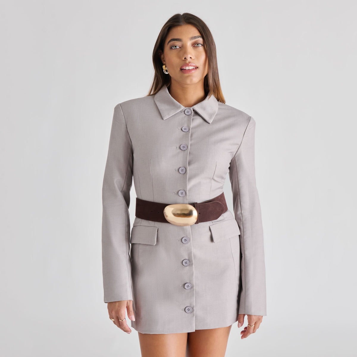Bubble Mahogany Gold Buckle Belt | Dolce Vita