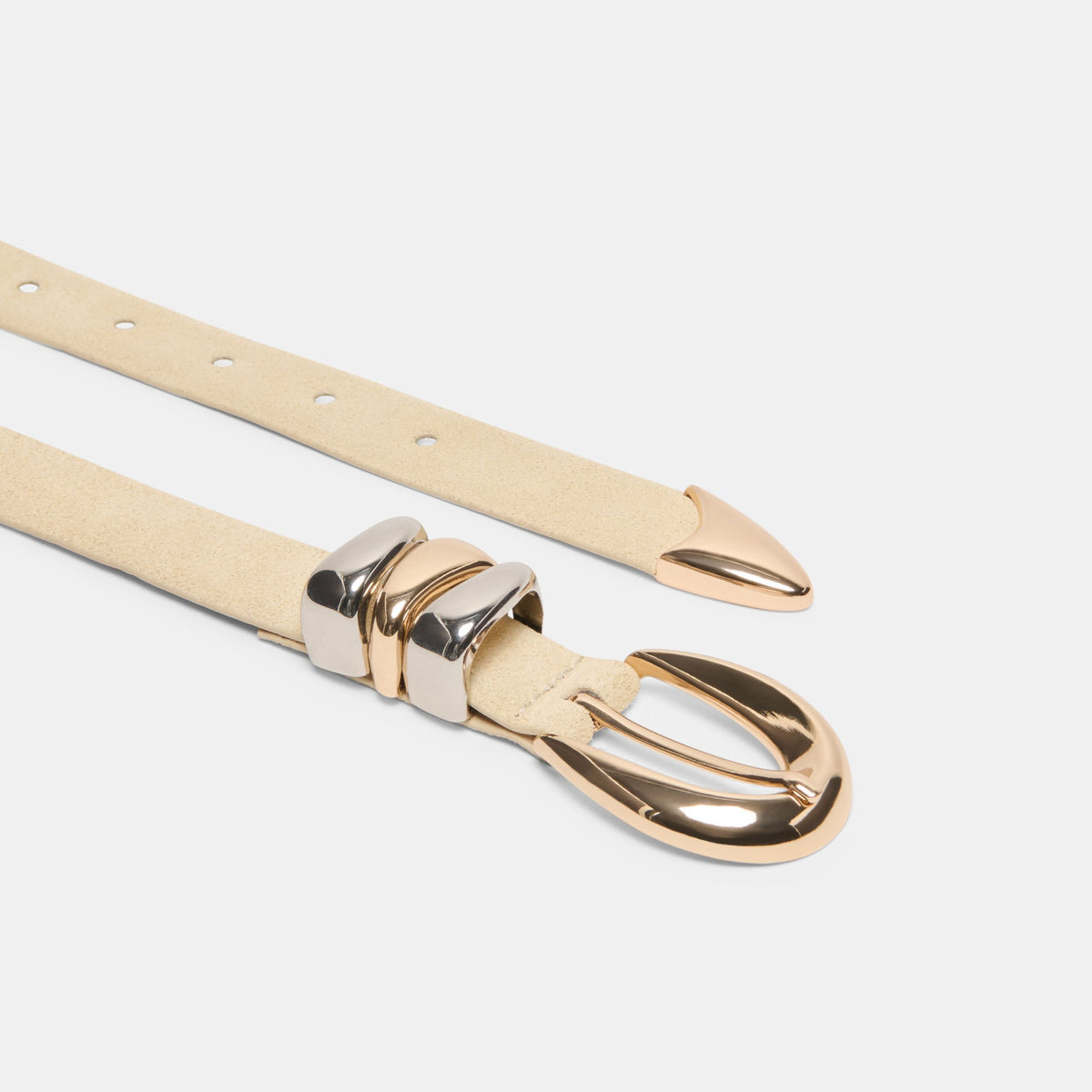 Mixed Metal Sand Suede Buckle Belt | Dolce Vita
