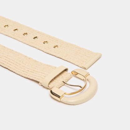 Raffia Oversized Buckle Natural Raffia Belt | Dolce Vita