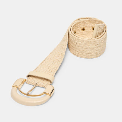 Raffia Oversized Buckle Natural Raffia Belt | Dolce Vita