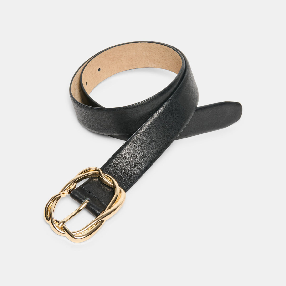 Braided Black Gold Buckle Belt | Dolce Vita