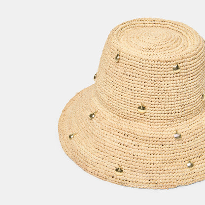 Straw Natural Cloche with Charms | Dolce Vita