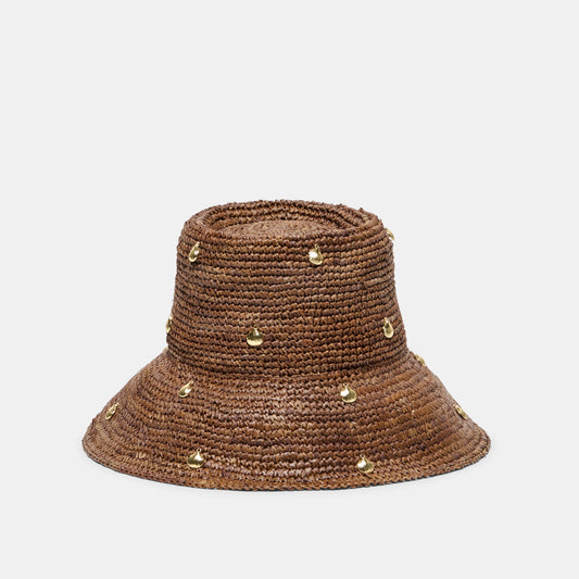 STRAW CLOCHE WITH CHARMS BROWN
 – Dolce Vita | Dolce Vita